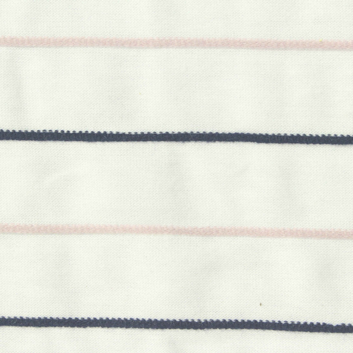 White Horizontal-Stripe Knit, Cotton-Poly, 150 gsm