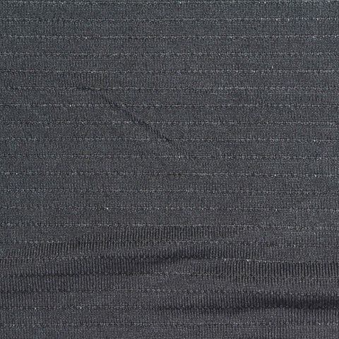 Striped Polyester Stretch Knit Fabric, 180 gsm — Black