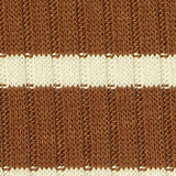 Brown Horizontal-Stripe Rib Knit, Poly-Viscose — texture