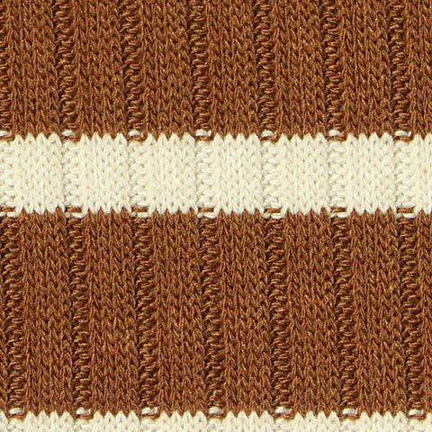 Brown Horizontal-Stripe Rib Knit, Poly-Viscose, 320 gsm