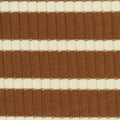 Brown Horizontal-Stripe Rib Knit, Poly-Viscose, 320 gsm