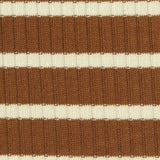 Brown Horizontal-Stripe Rib Knit, Poly-Viscose