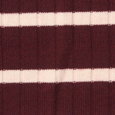 Maroon Horizontal-Stripe Rib Knit, Poly-Viscose