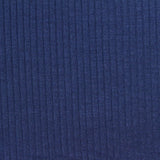 Polyester Viscose Stretch Rib Knit Fabric, 240 gsm — Navy