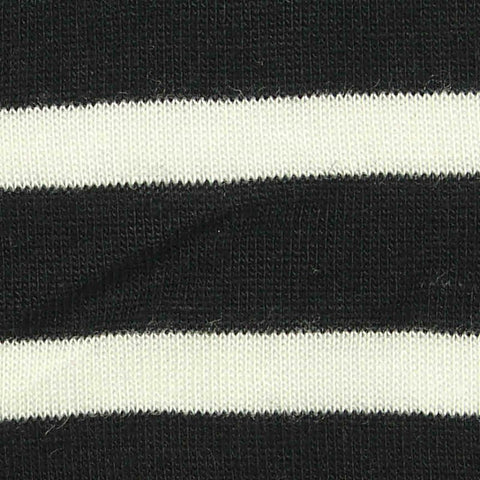 Black Horizontal-Stripe Knit, Viscose-Tencel Lyocell