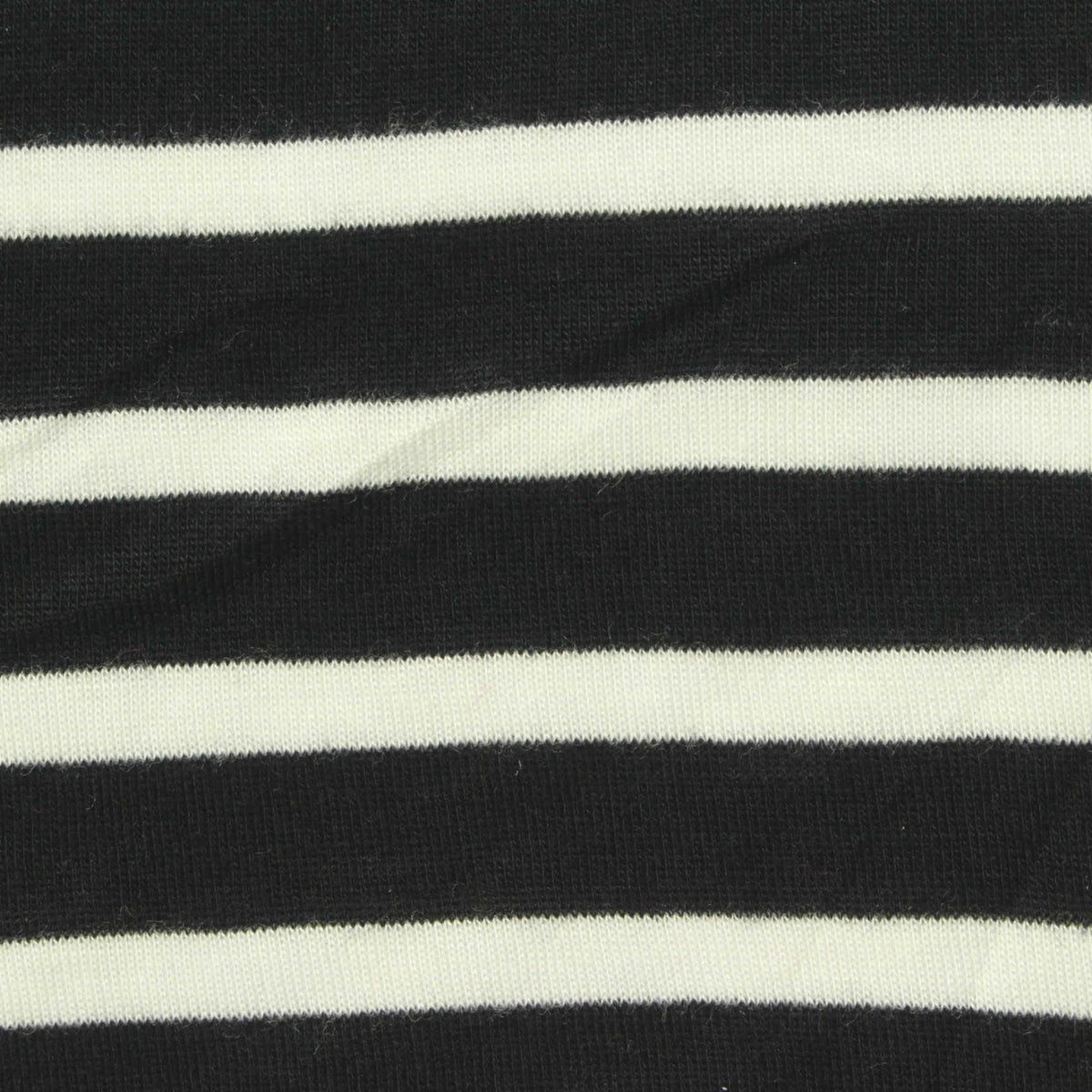 Black Horizontal-Stripe Knit, Viscose-Tencel Lyocell