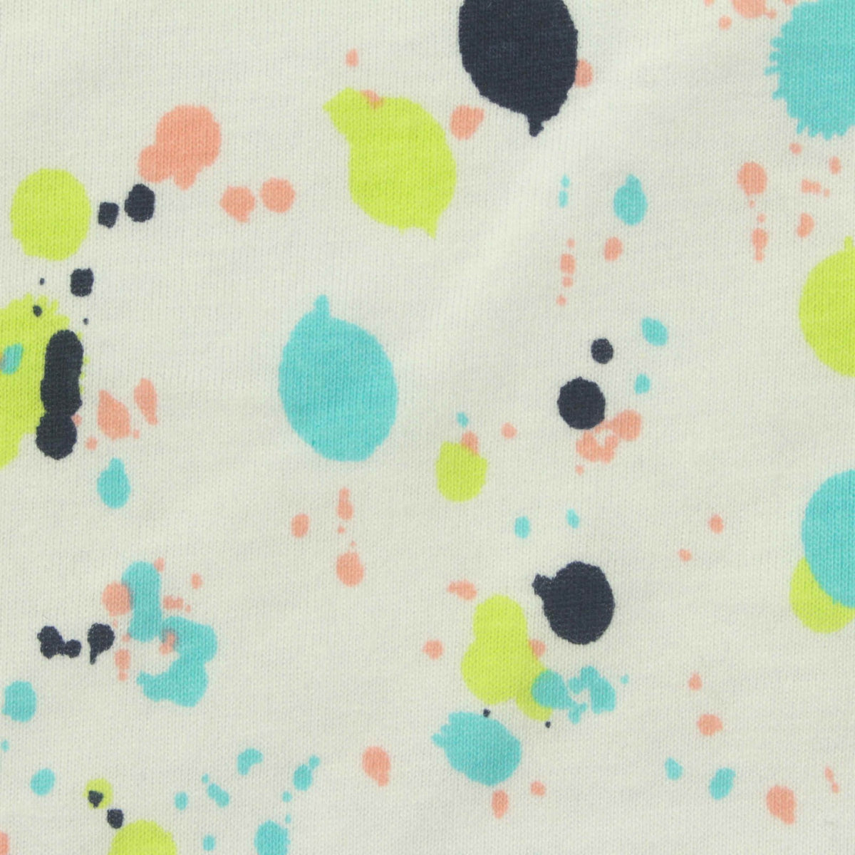 Blue Splatters Jersey Knit, Cotton-Poly