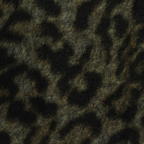 Dark Brown Leopard Jersey Knit, Polyester