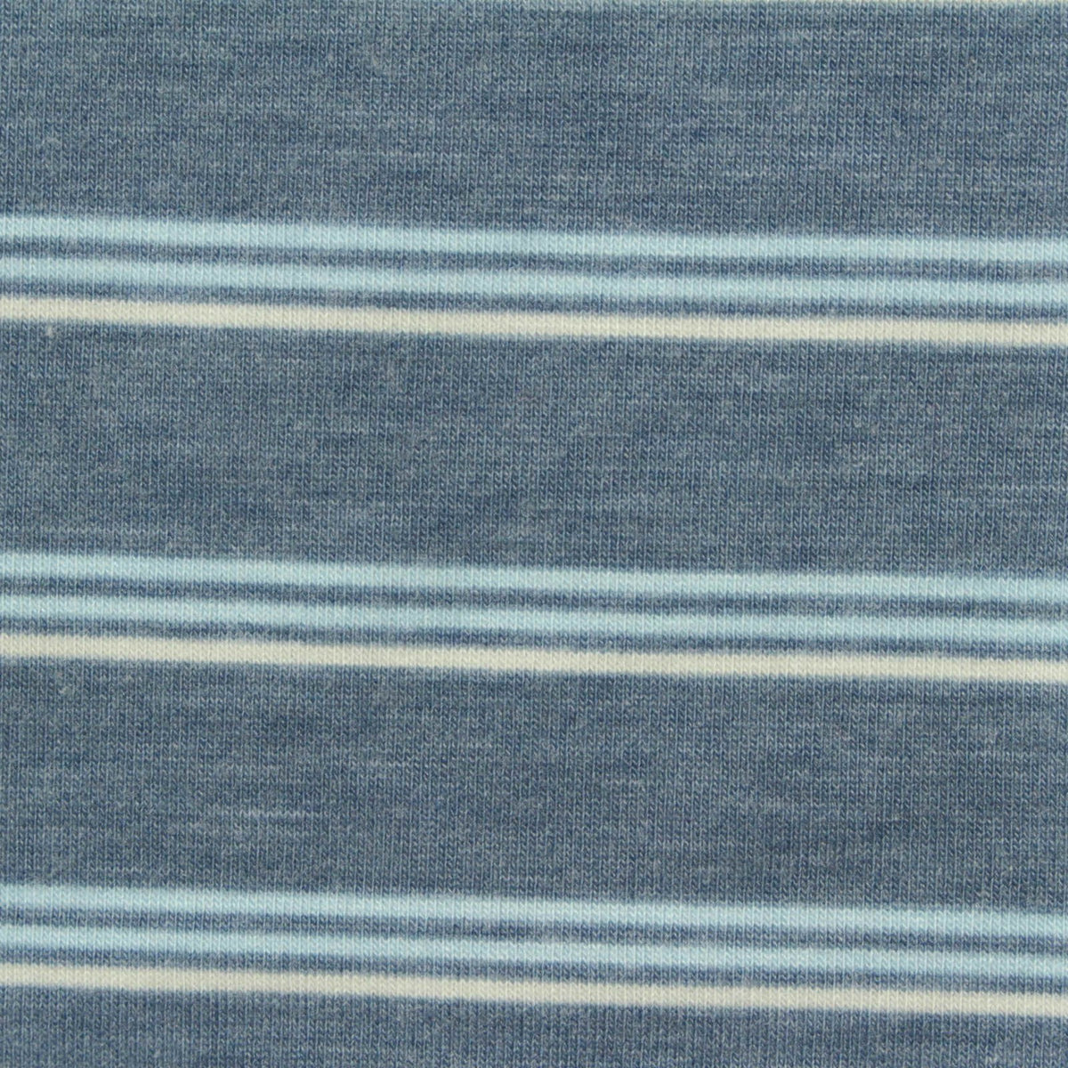 Blue Horizontal-Stripe Jersey Knit, Poly-Viscose, 180 gsm
