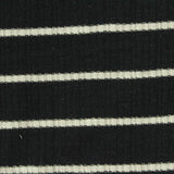Black Horizontal-Stripe Rib Knit, Poly-Viscose