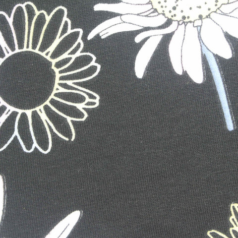 White Daisies Jersey Knit, Cotton-Poly, 120 gsm, ref EF-253987