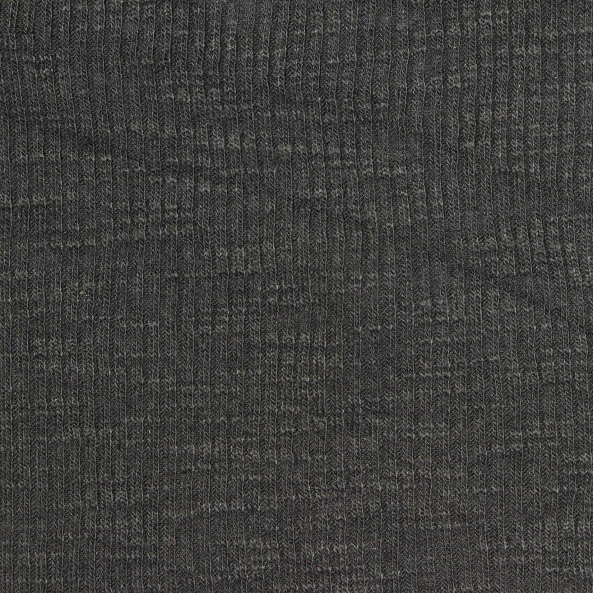 Dark Grey Marl Rib Knit, Poly-Viscose, 180 gsm
