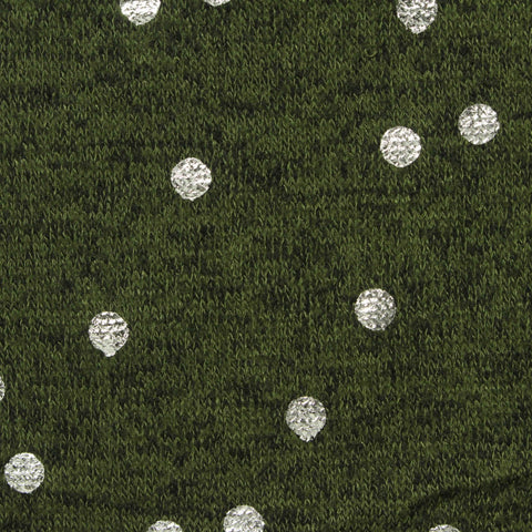 Silver Dots Jersey Knit, Viscose-Poly