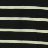 Black Horizontal-Stripe Jersey Knit, Viscose