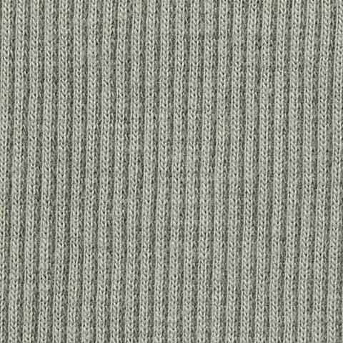 Cotton Polyester Stretch Rib Knit Fabric, 340 gsm — Grey