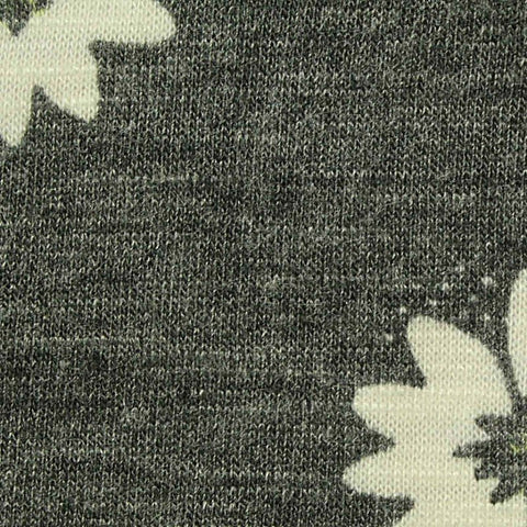 White Daisy Jersey Knit, Poly-Viscose, 170 gsm, ref EF-254007