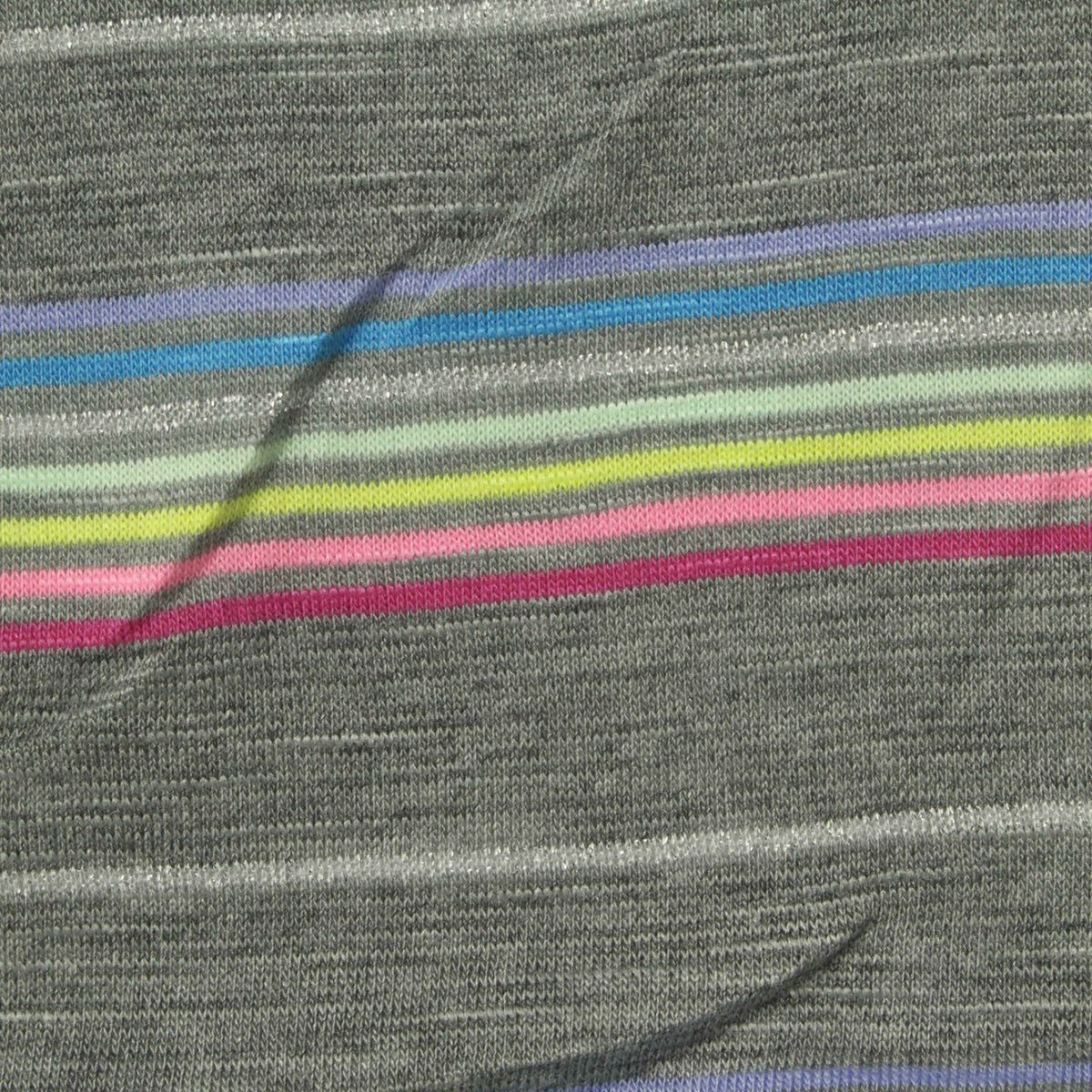 Grey Horizontal-Stripe Jersey Knit, Poly-Viscose, 160 gsm