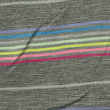 Grey Horizontal-Stripe Jersey Knit, Poly-Viscose