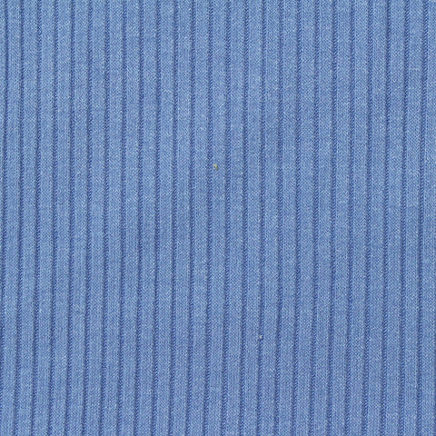 Viscose Stretch Rib Knit Fabric, 200 gsm — Blue