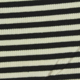 Black Horizontal-Stripe Rib Knit, Poly-Viscose