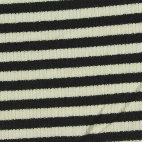 Black Horizontal-Stripe Rib Knit, Poly-Viscose, 230 gsm, ref EF-254050