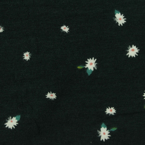 White Flowers Jersey Knit, Cotton, 160 gsm