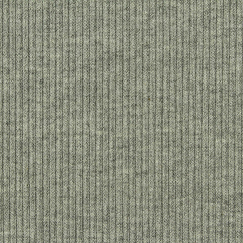 Polyester Cotton Stretch Rib Knit Fabric, 350 gsm — Grey
