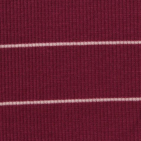 White Horizontal-Stripe Rib Knit, Poly-Viscose, 220 gsm, ref EF-254068