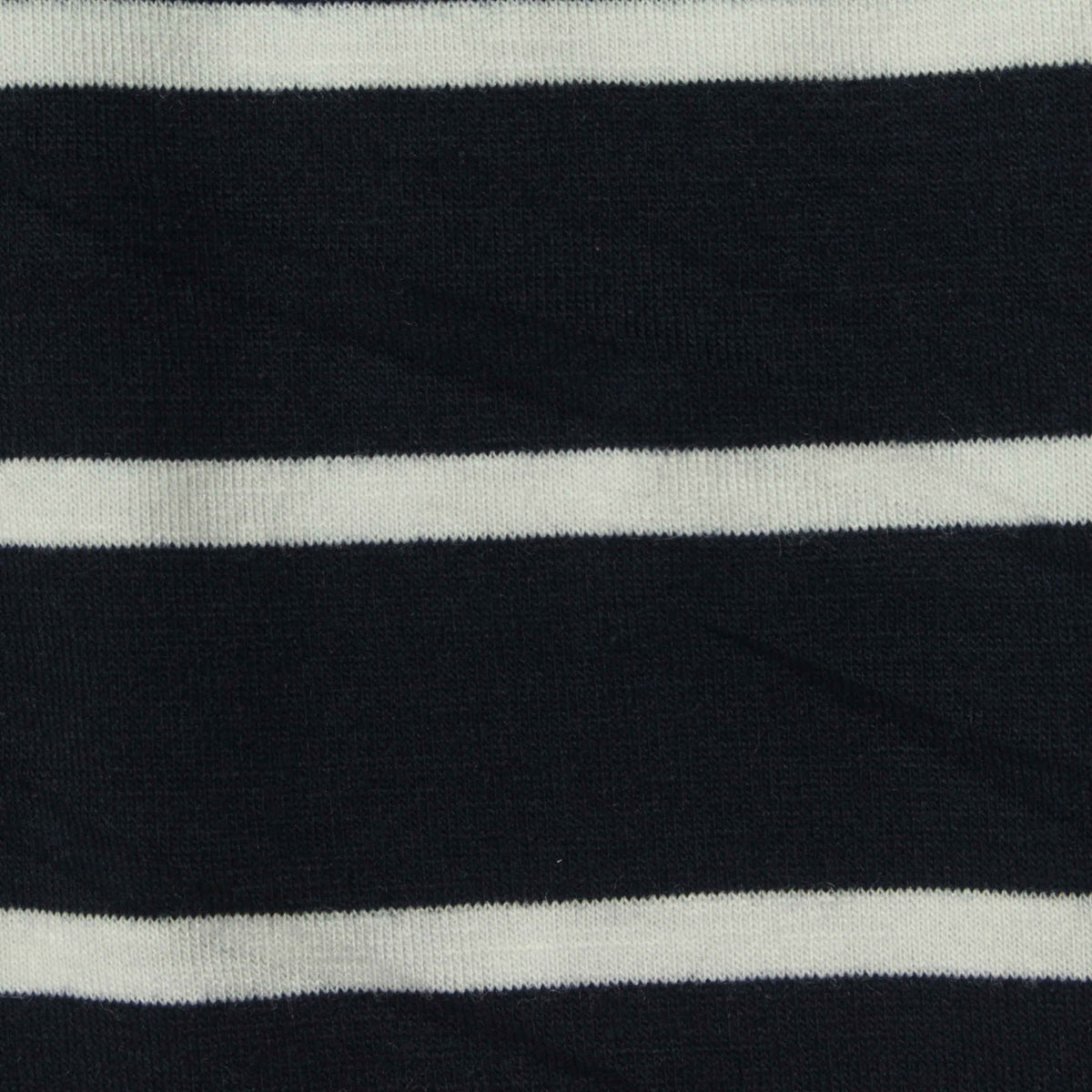 Navy Horizontal-Stripe Jersey Knit, Poly-Viscose, 170 gsm
