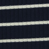 Navy Horizontal-Stripe Rib Knit, Poly-Viscose