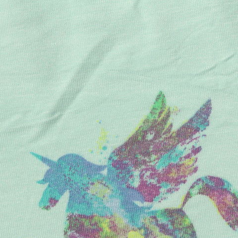 Green Unicorn Jersey Knit, Viscose
