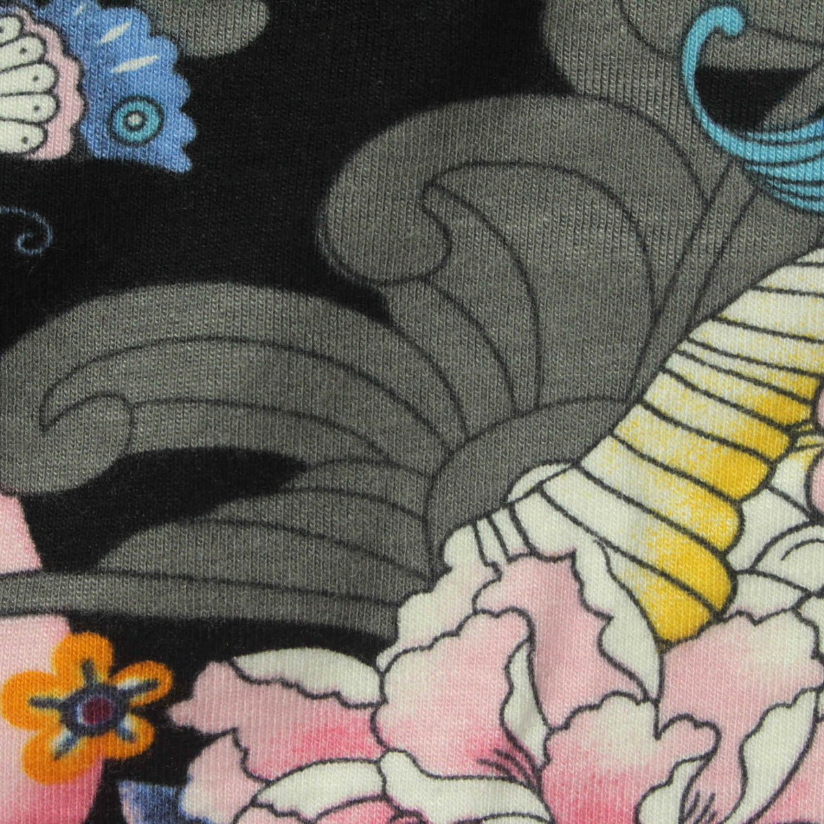 Pink Floral Rib Knit, Viscose, 290 gsm