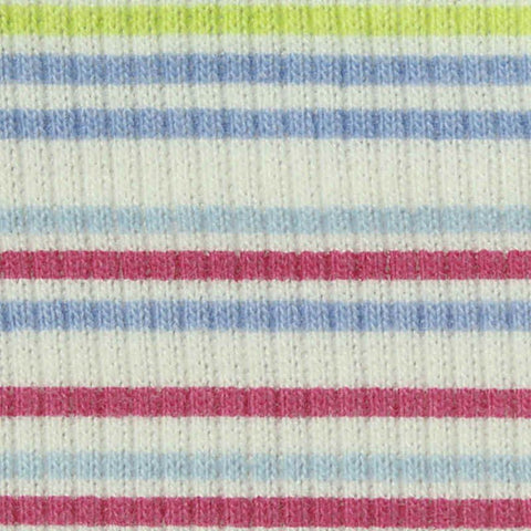Pink Horizontal-Stripe Rib Knit, Cotton-Poly, 250 gsm