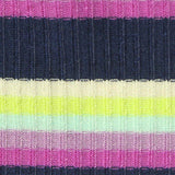Dark Blue Horizontal-Stripe Rib Knit, Poly-Viscose — texture