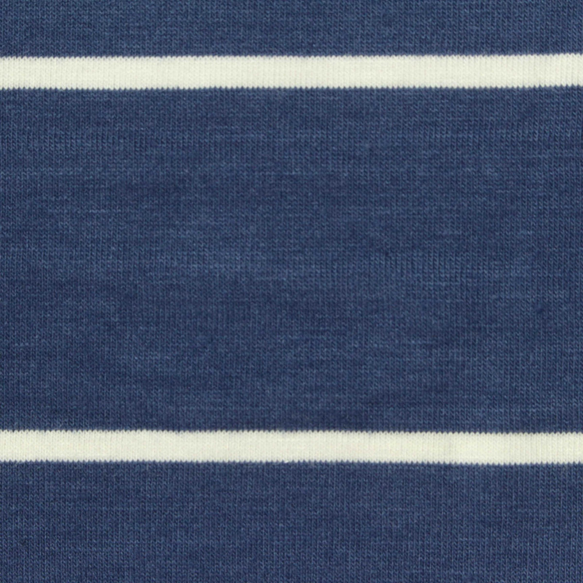 Navy Horizontal-Stripe Jersey Knit, Poly-Viscose, 180 gsm