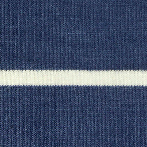 Navy Horizontal-Stripe Jersey Knit, Poly-Viscose, 180 gsm