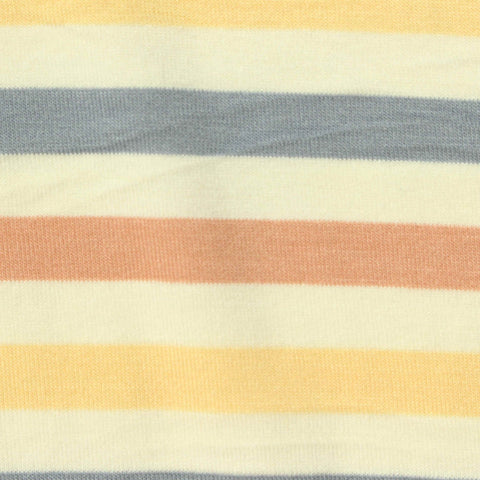 Cream Horizontal-Stripe Jersey Knit, Poly-Viscose, 180 gsm