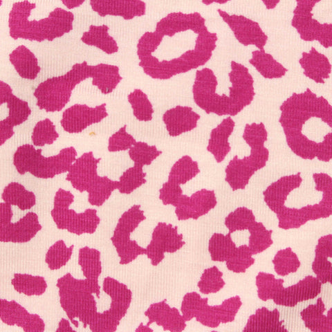 Fuchsia Leopard Jersey Knit, Viscose