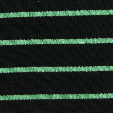 Black Horizontal-Stripe Rib Knit, Viscose, 190 gsm