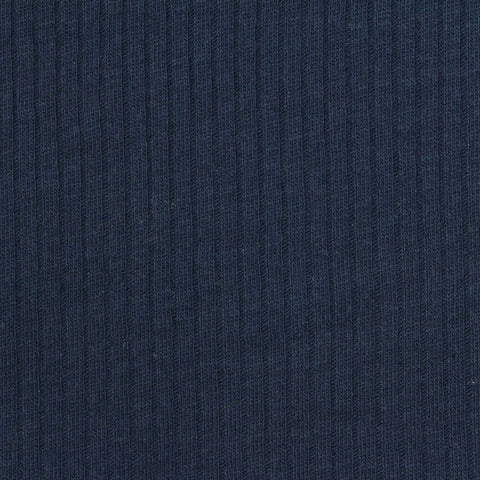 Cotton Polyester Rib Knit Fabric, 175 gsm — Navy