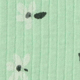 White Flowers Rib Knit, Cotton-Poly — texture
