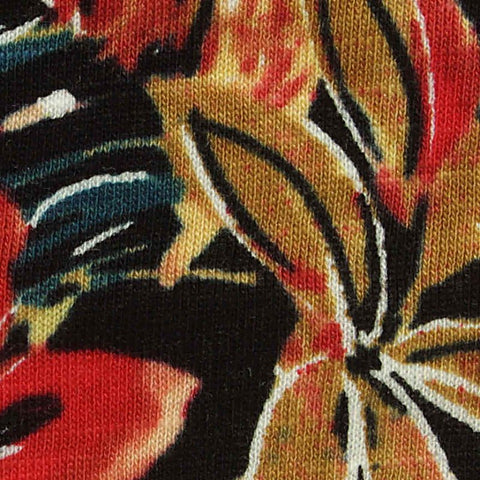 Red Floral Jersey Knit, Cotton-Modal