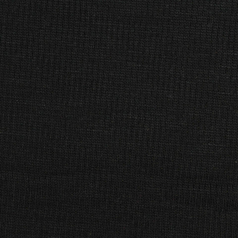 Polyester Viscose Stretch Rib Knit Fabric, 295 gsm — Black