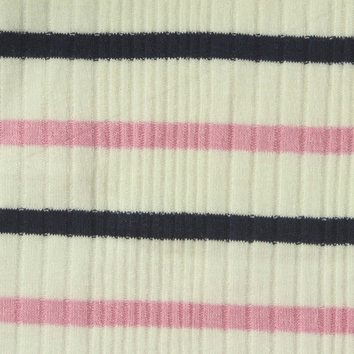 Navy Stripes Rib Knit, Viscose, 240 gsm