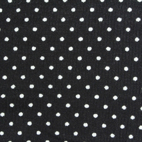 White Dots Rib Knit, Viscose