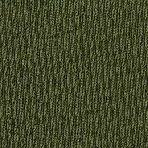Cotton Polyester Stretch Rib Knit Fabric, 280 gsm — Green
