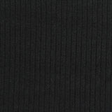 Cotton Viscose Blend Stretch Rib Knit Fabric, 320 gsm — Black