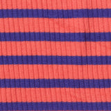 Coral Horizontal-Stripe Rib Knit, Cotton-Poly