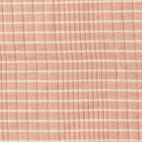 Light Pink Check Rib Knit, Viscose