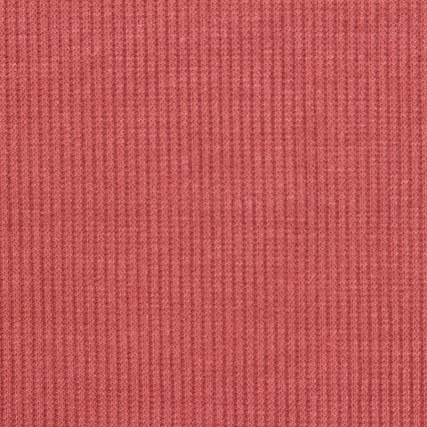 Polyester Viscose Stretch Rib Knit Fabric, 220 gsm — Red